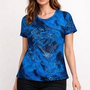 Vibrant Blue Abstract Women's Tee